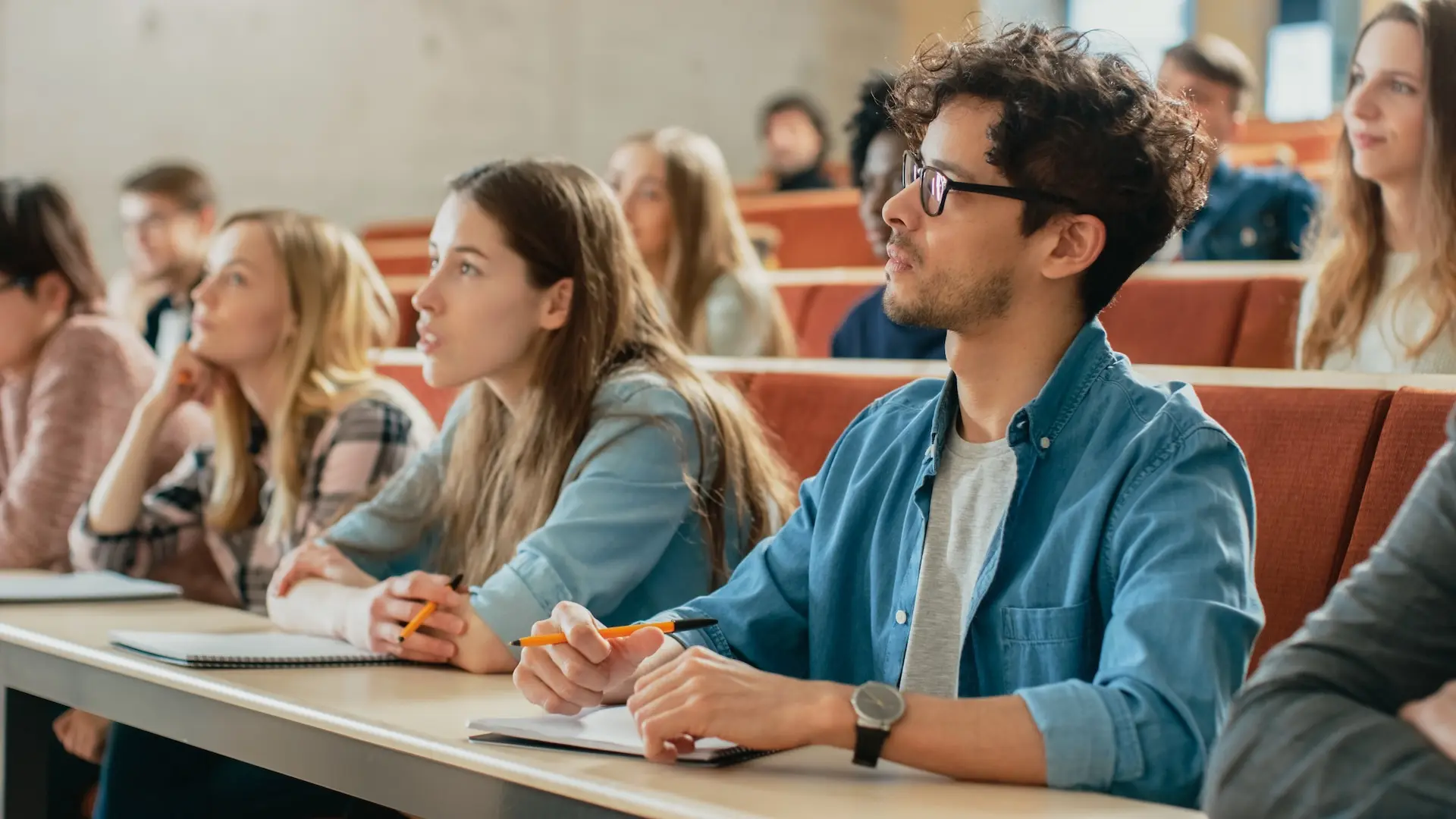 Students in a lecture theatre